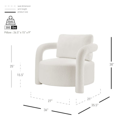 Maisie Faux Shearling Accent Arm Chair