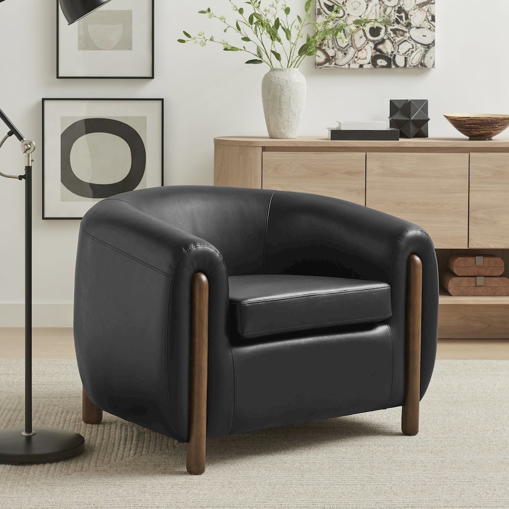 Cordelia Faux Leather Accent Arm Chair