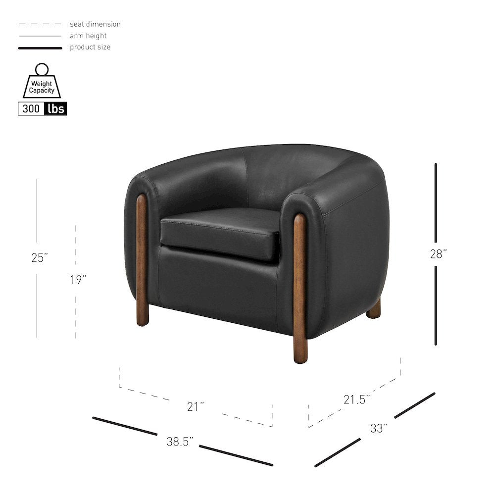 Cordelia Faux Leather Accent Arm Chair