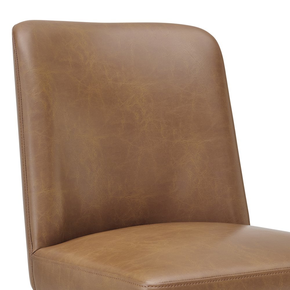 Cayden Dining Side Chair - Borneo Chocolate Faux Leather