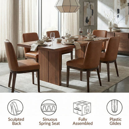 Cayden Dining Side Chair - Borneo Chocolate Faux Leather