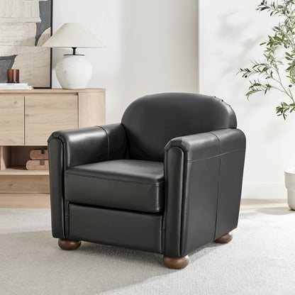 Grandora Accent Chair - Stolm Black Top Grain Leather