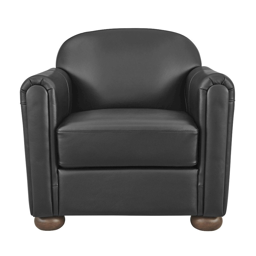 Grandora Accent Chair - Stolm Black Top Grain Leather