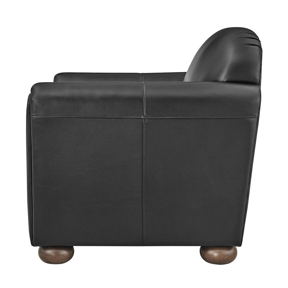 Grandora Accent Chair - Stolm Black Top Grain Leather