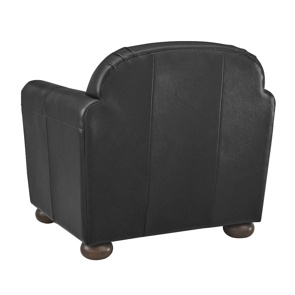 Grandora Accent Chair - Stolm Black Top Grain Leather