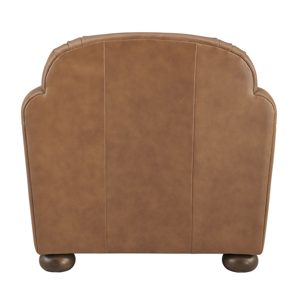 Grandora Accent Chair - Garrett Caramel Top Grain Leather