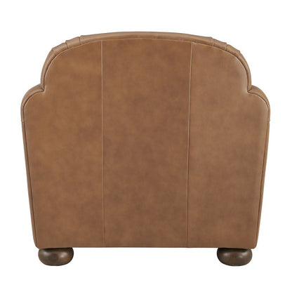 Grandora Accent Chair - Garrett Caramel Top Grain Leather