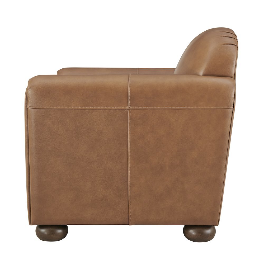Grandora Accent Chair - Garrett Caramel Top Grain Leather