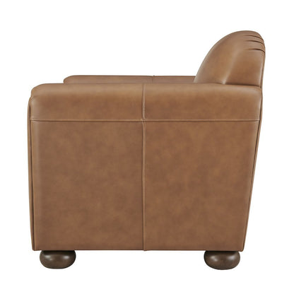 Grandora Accent Chair - Garrett Caramel Top Grain Leather