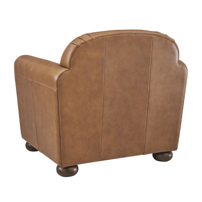 Grandora Accent Chair - Garrett Caramel Top Grain Leather