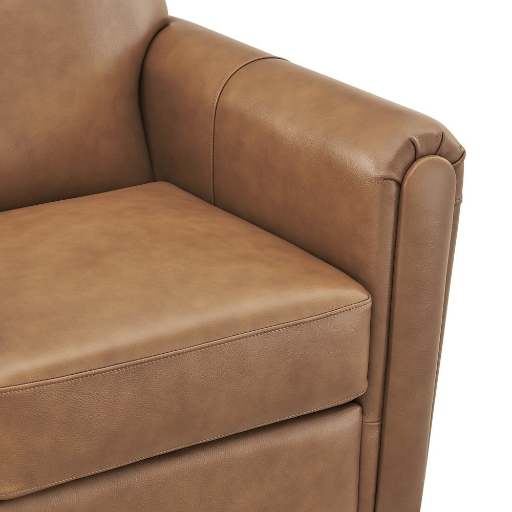 Grandora Accent Chair - Garrett Caramel Top Grain Leather