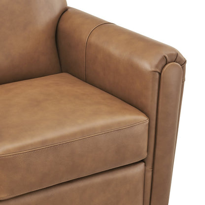 Grandora Accent Chair - Garrett Caramel Top Grain Leather