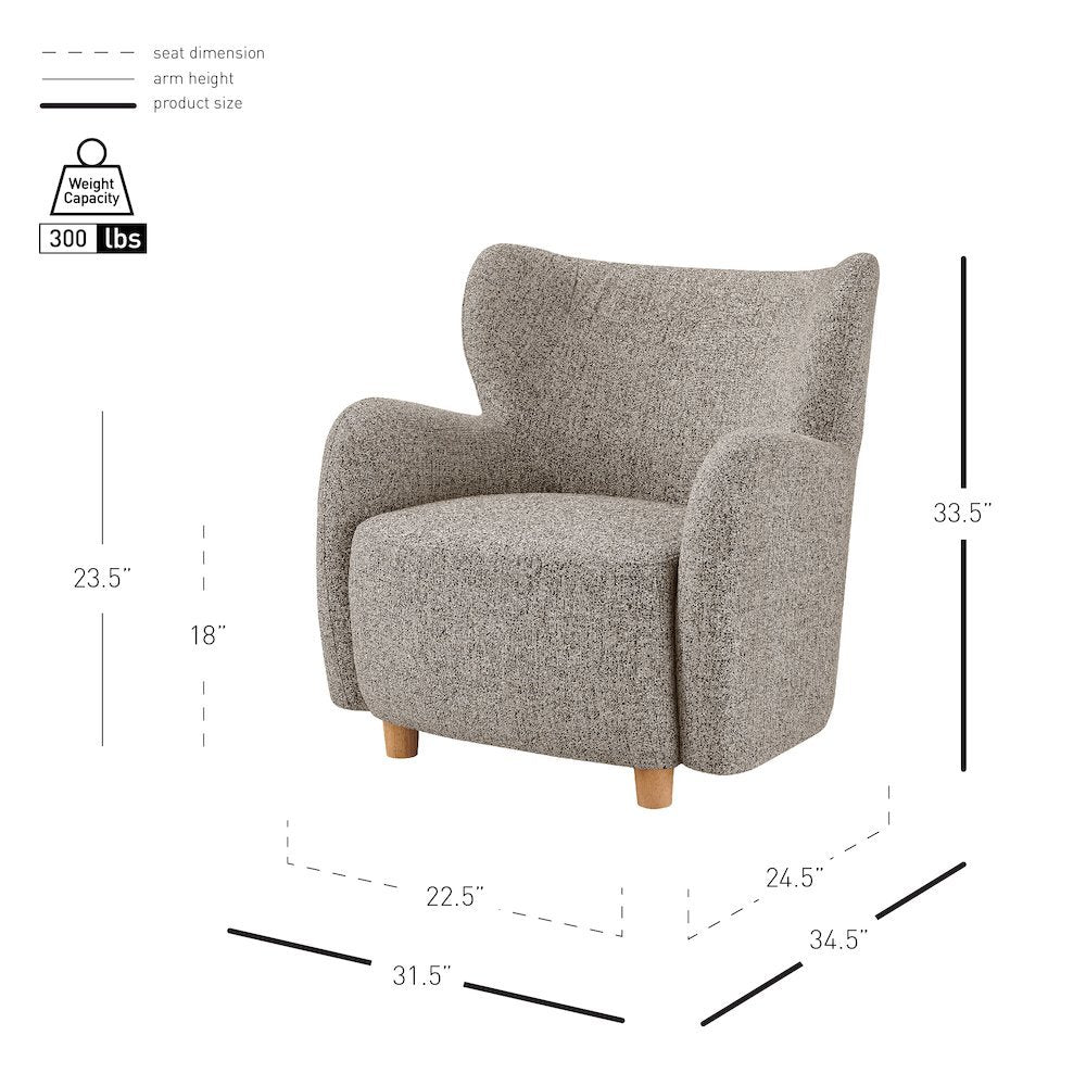 Tiffany Accent Chair - Nexa Brown Chenille
