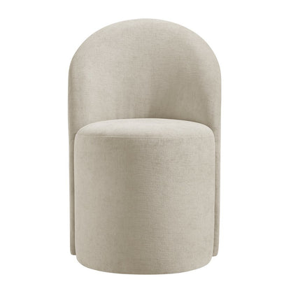 Cabrina Dining Side Chair w/ Casters - Millburry Beige Chenille