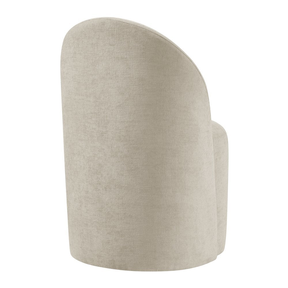 Cabrina Dining Side Chair w/ Casters - Millburry Beige Chenille