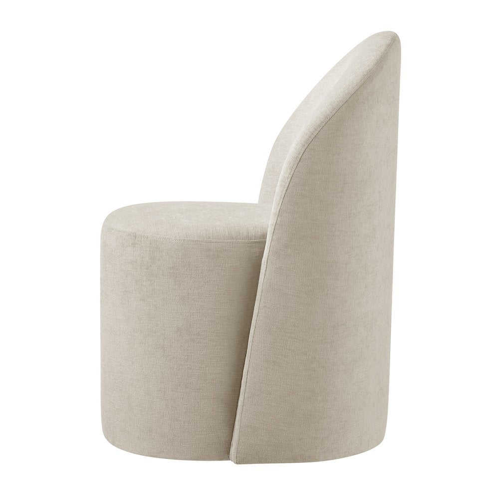 Cabrina Dining Side Chair w/ Casters - Millburry Beige Chenille