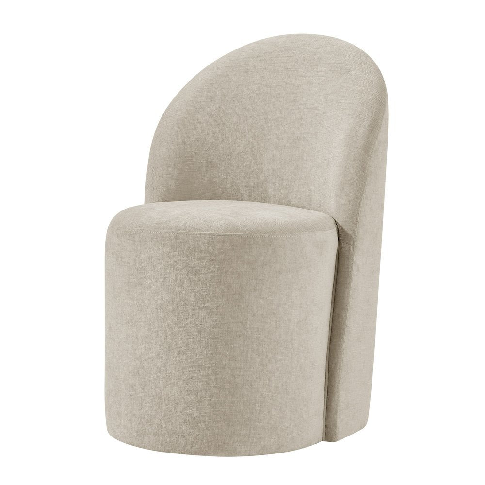 Cabrina Dining Side Chair w/ Casters - Millburry Beige Chenille