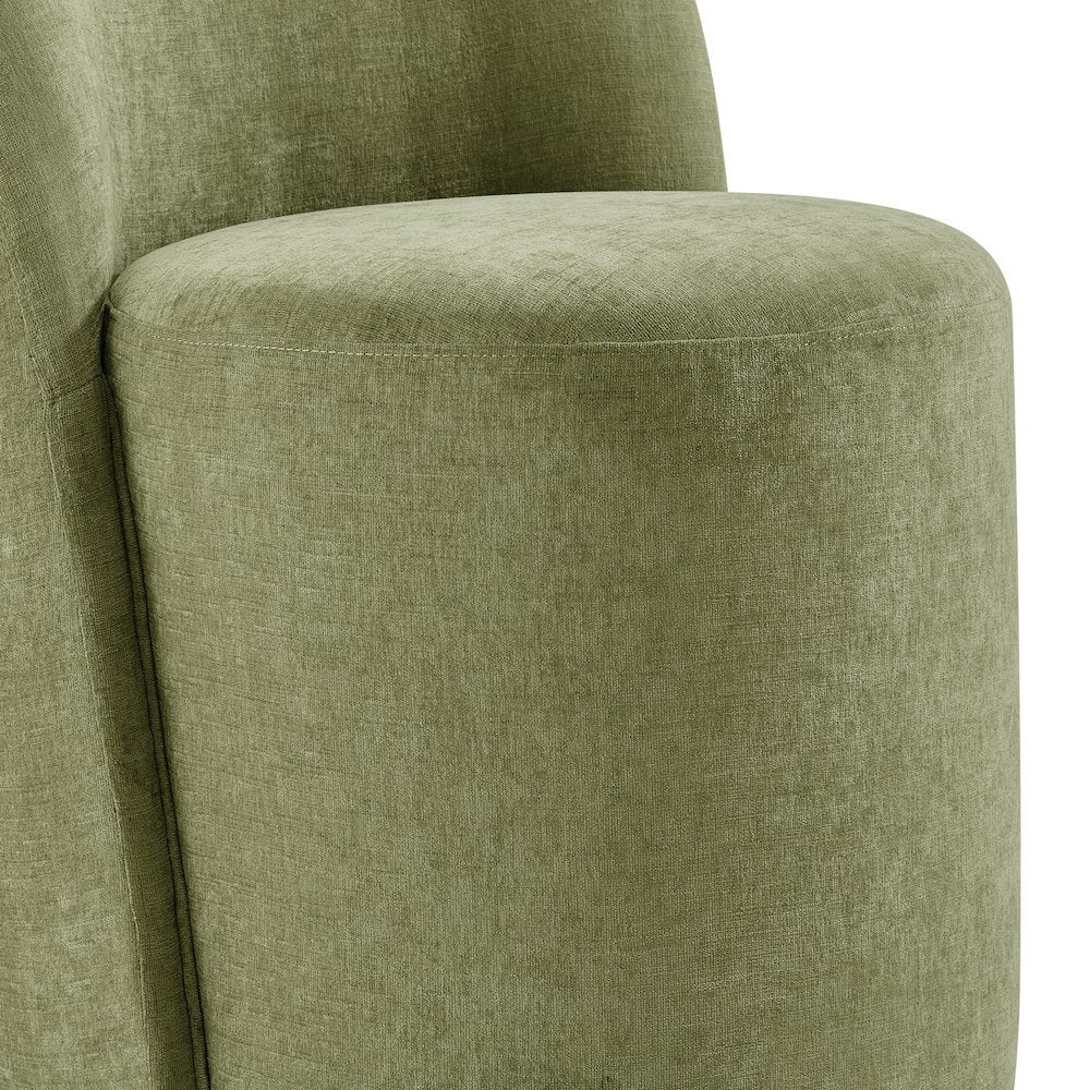 Cabrina Dining Side Chair w/ Casters - Millburry Green Chenille