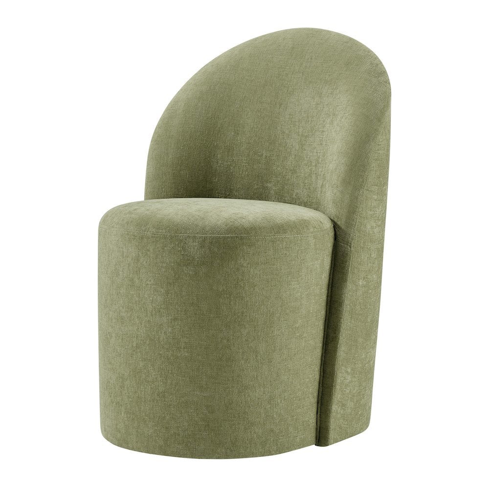 Cabrina Dining Side Chair w/ Casters - Millburry Green Chenille