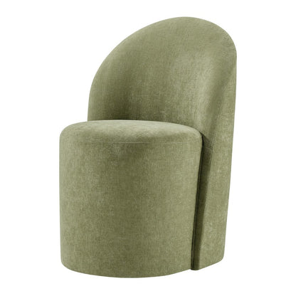 Cabrina Dining Side Chair w/ Casters - Millburry Green Chenille