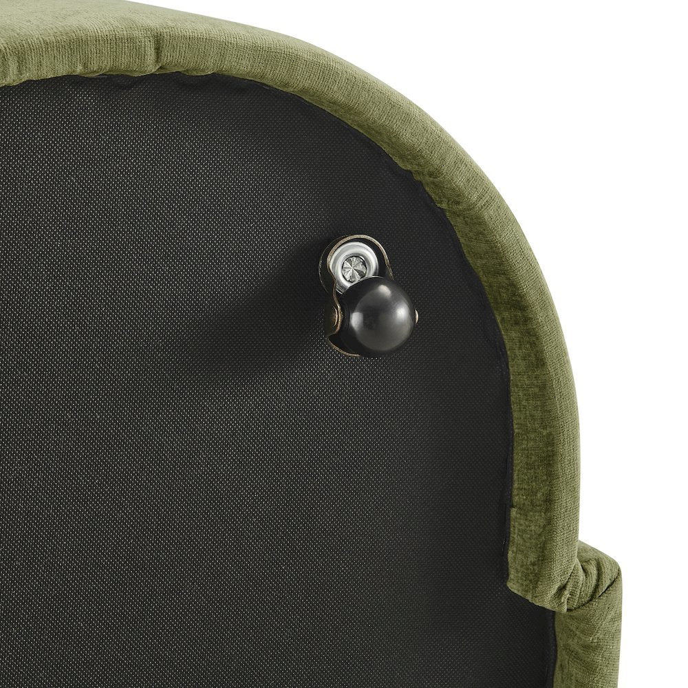 Cabrina Dining Side Chair w/ Casters - Millburry Green Chenille