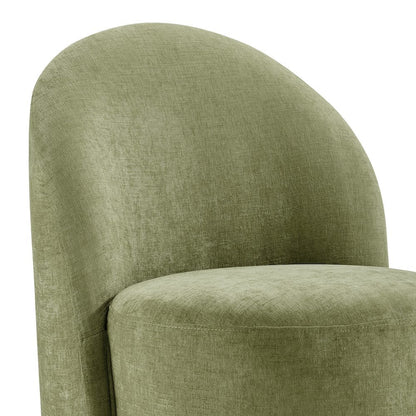 Cabrina Dining Side Chair w/ Casters - Millburry Green Chenille