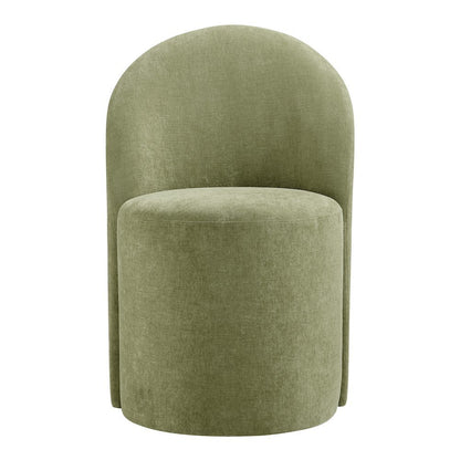 Cabrina Dining Side Chair w/ Casters - Millburry Green Chenille