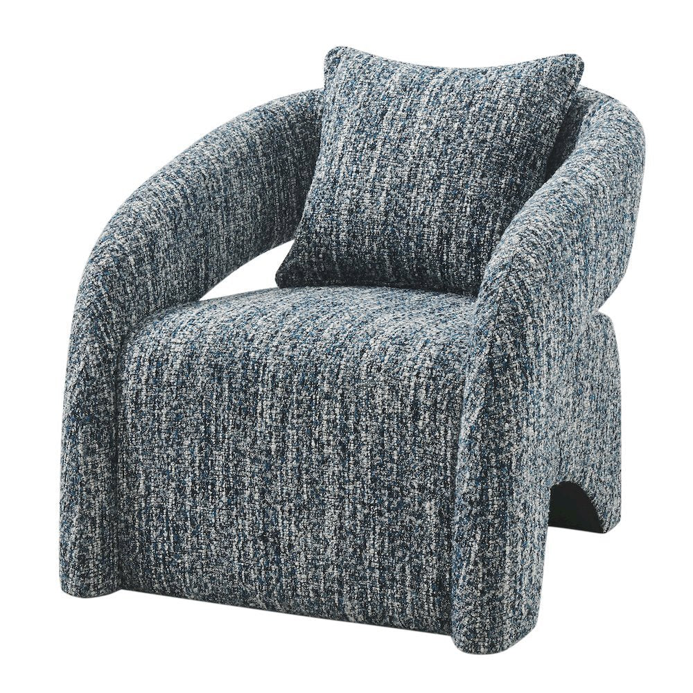 Lunessa Accent Arm Chair - Dappled Blue Boucle