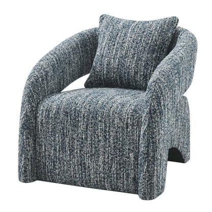 Lunessa Accent Arm Chair - Dappled Blue Boucle