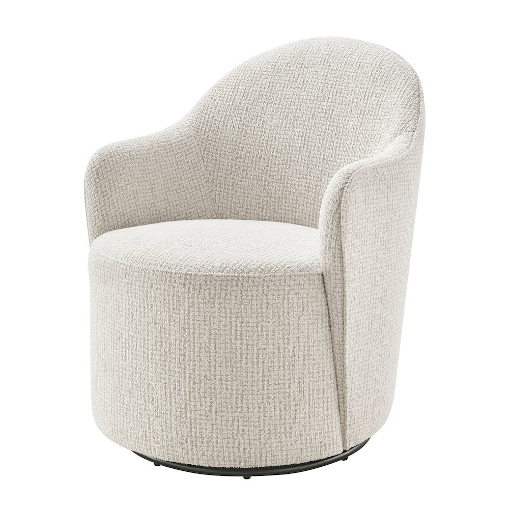 Zia Swivel Accent Chair - Mila Ivory