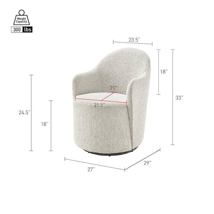 Zia Swivel Accent Chair - Mila Ivory