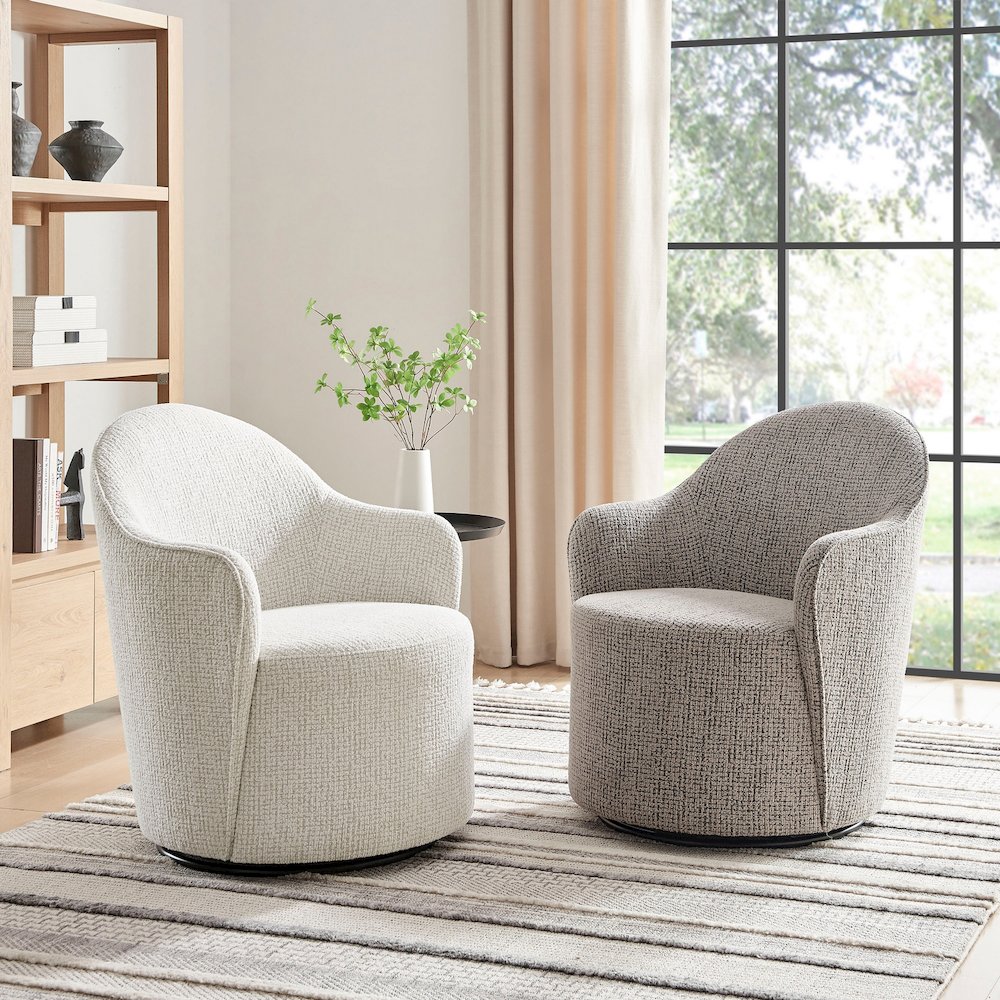 Zia Swivel Accent Chair - Mila Taupe