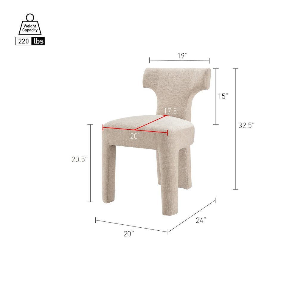 Arco Dining Side Chair - Millburry Beige Chenille