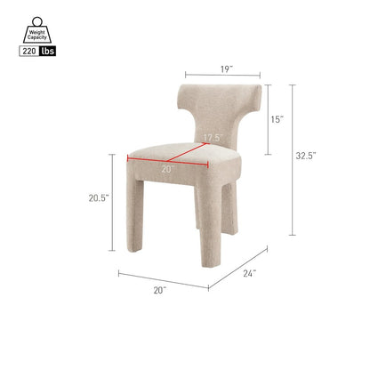 Arco Dining Side Chair - Millburry Beige Chenille