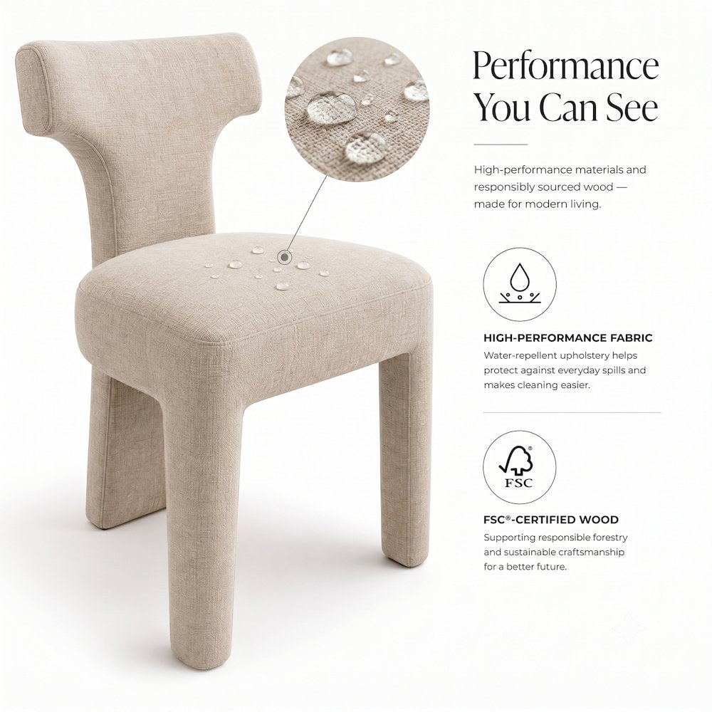 Arco Dining Side Chair - Millburry Beige Chenille
