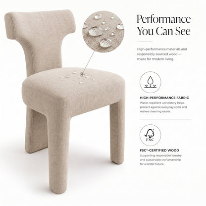 Arco Dining Side Chair - Millburry Beige Chenille