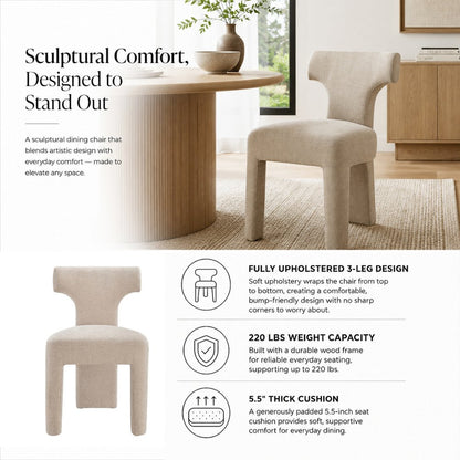 Arco Dining Side Chair - Millburry Beige Chenille