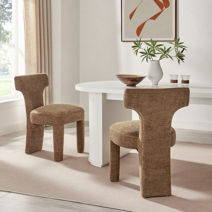 Arco Dining Side Chair - Millburry Brown Chenille