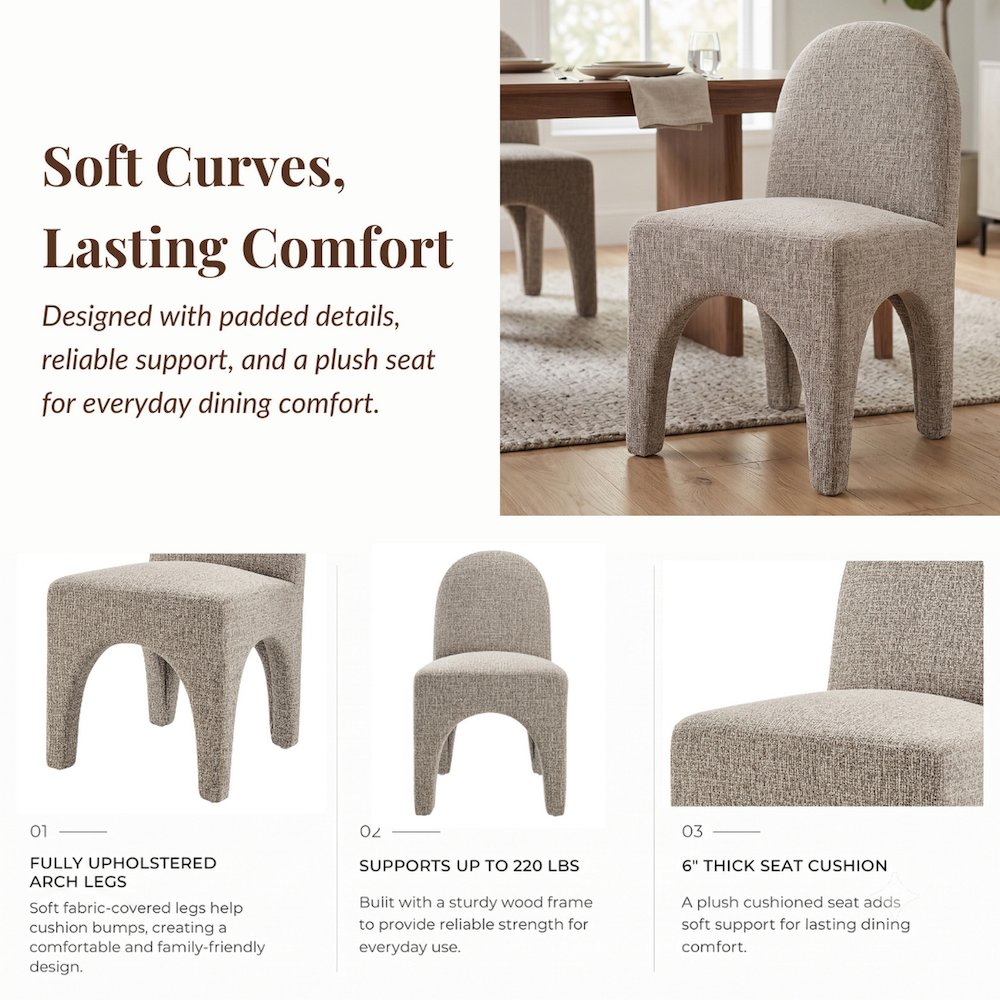 Vano Dining Side Chair - Nara Sand Chenille
