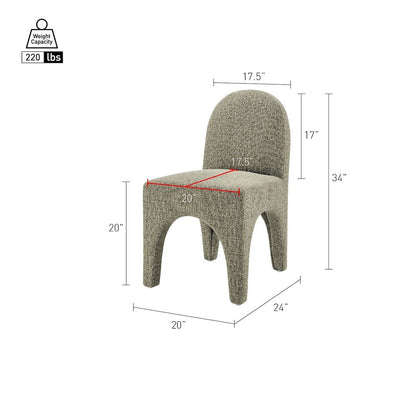 Vano Dining Side Chair - Nara Olive Chenille