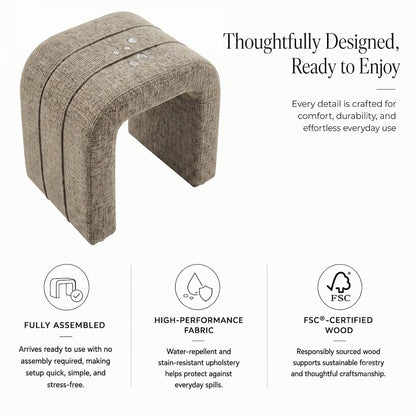 Rivo Ottoman - Nara Sand Chenille