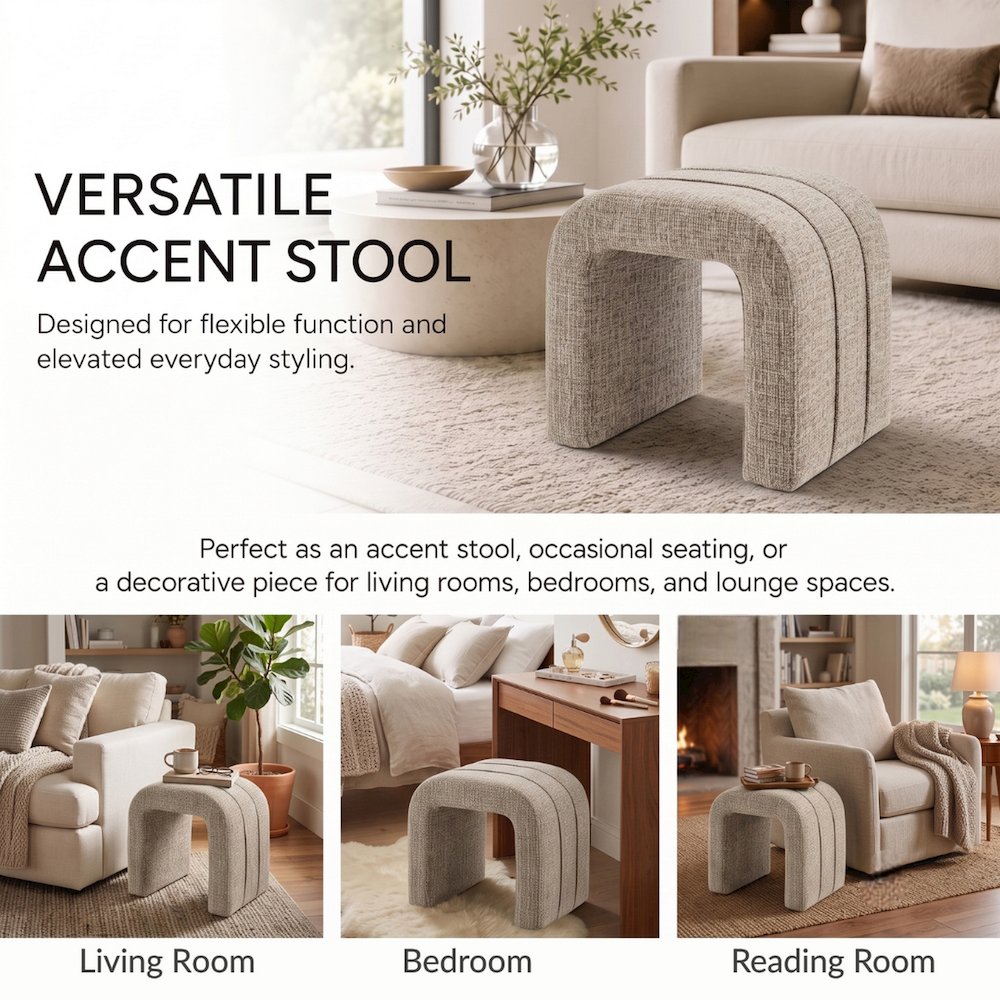 Rivo Ottoman - Nara Sand Chenille