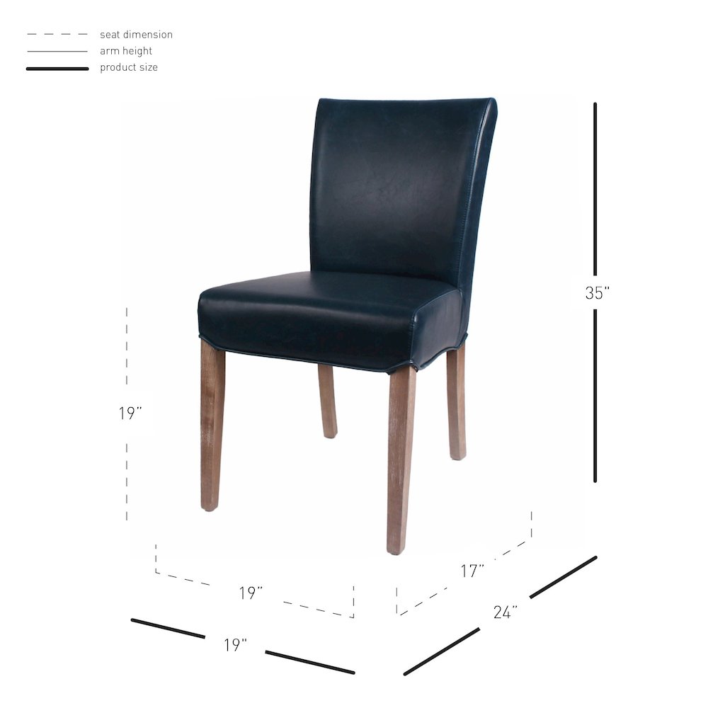 Beverly Hills Bonded Leather Chair, (Set of 2)
