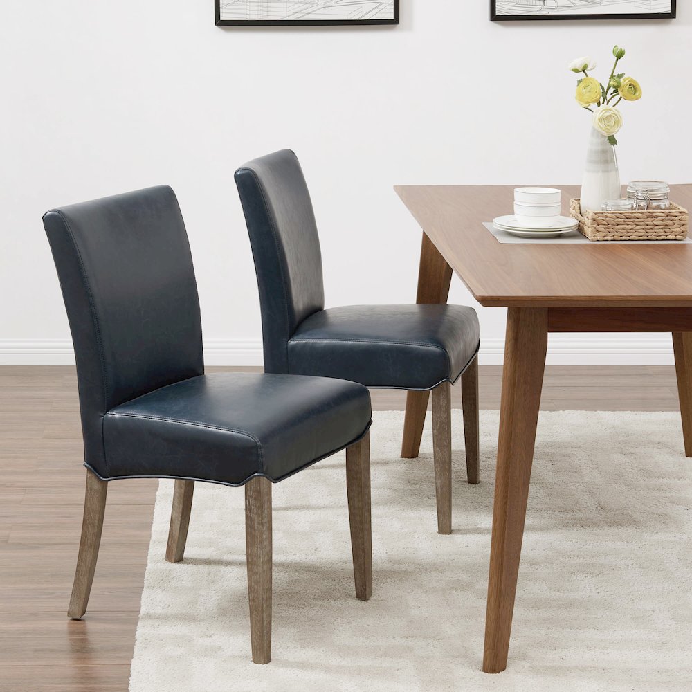 Beverly Hills Bonded Leather Chair, (Set of 2)