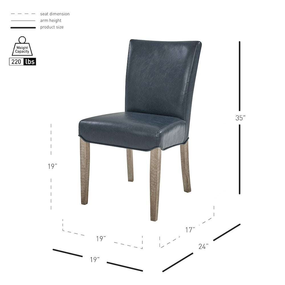 Beverly Hills Bonded Leather Chair, (Set of 2)