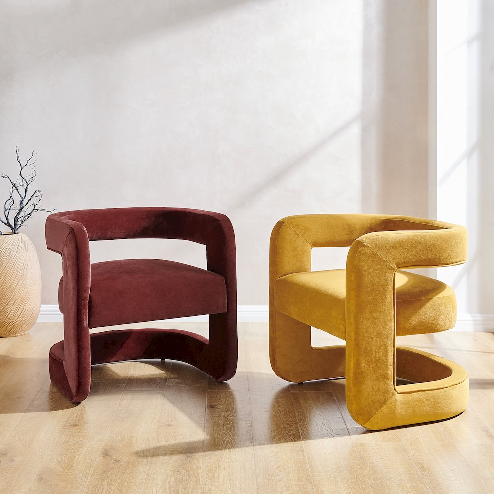 Althea Velvet Accent Arm Chair