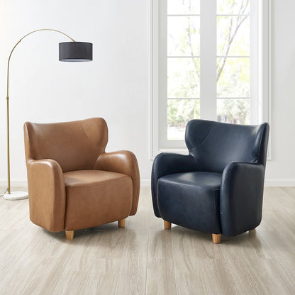 Tiffany Top Grain Leather Accent Arm Chair