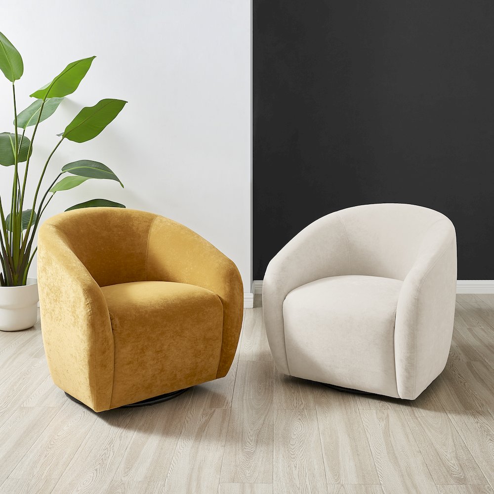Regina Velvet Swivel Accent Arm Chair