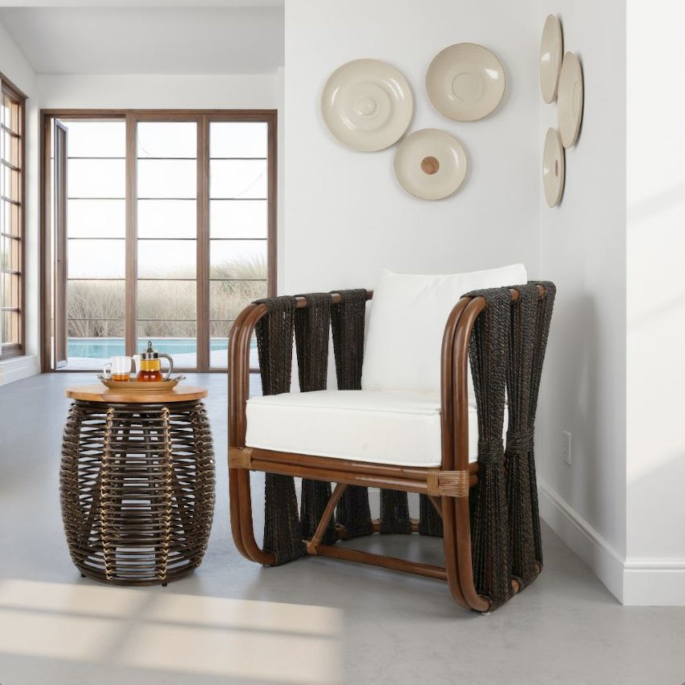 Shanaya Rattan Accent Arm Chair with Abaca