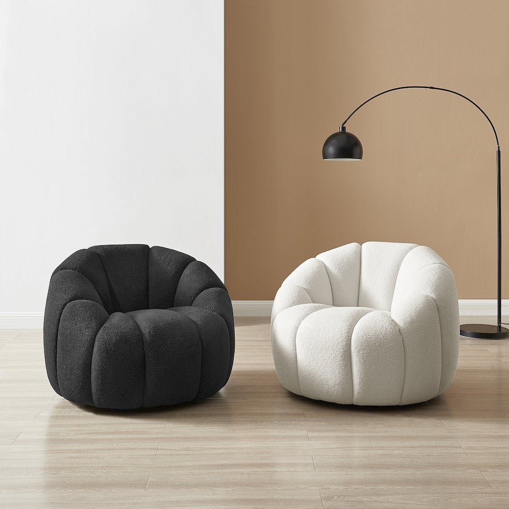 Callista Boucle Swivel Accent Chair
